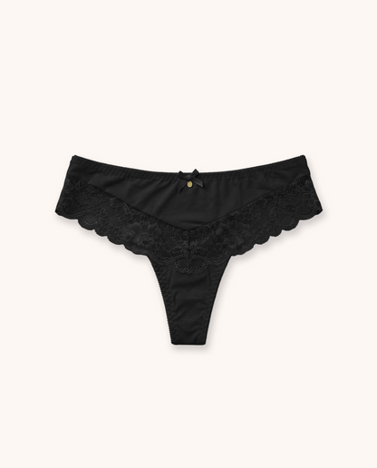 Black Balaloum Thong Panties Front