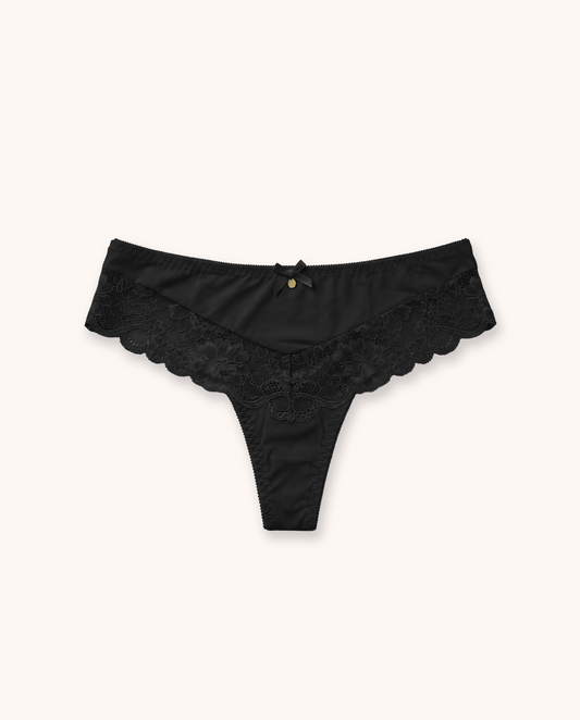 Black Balaloum Thong Panties Front