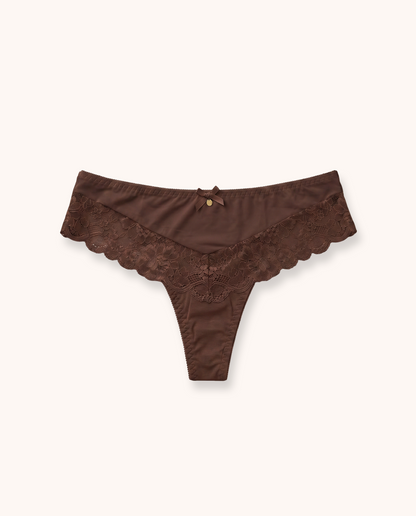 Brown Balaloum Thong Panties Front