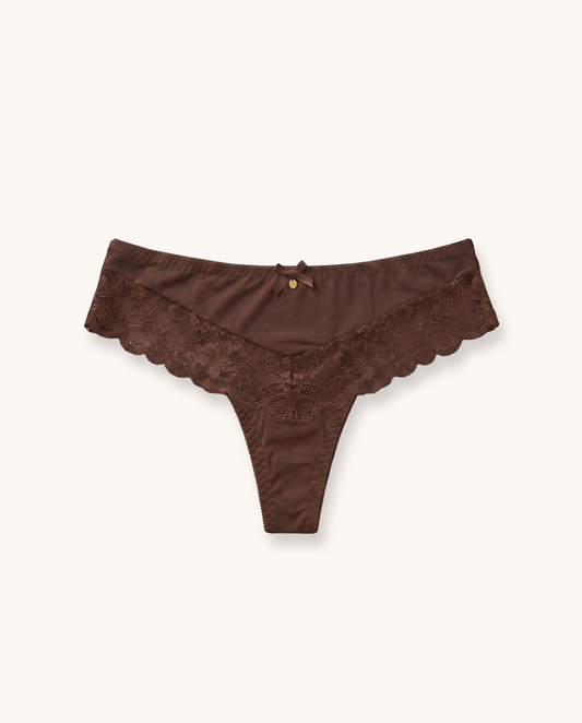 Brown Balaloum Thong Panties Front