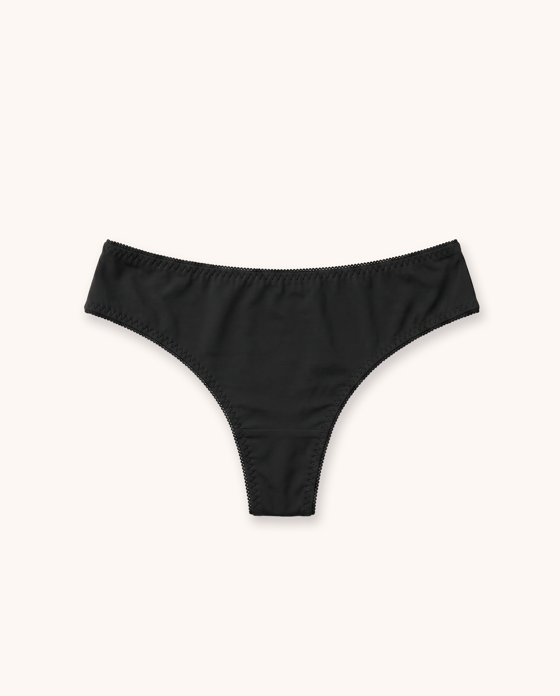 Black Balaloum Thong Panties Front
