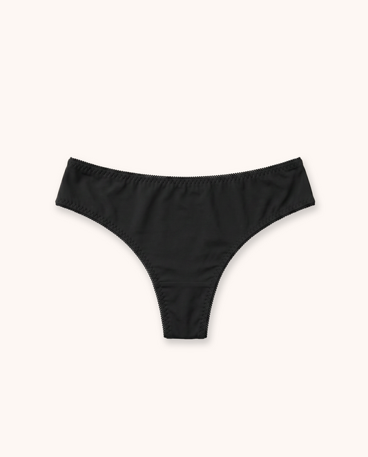 Black Balaloum Thong Panties Front