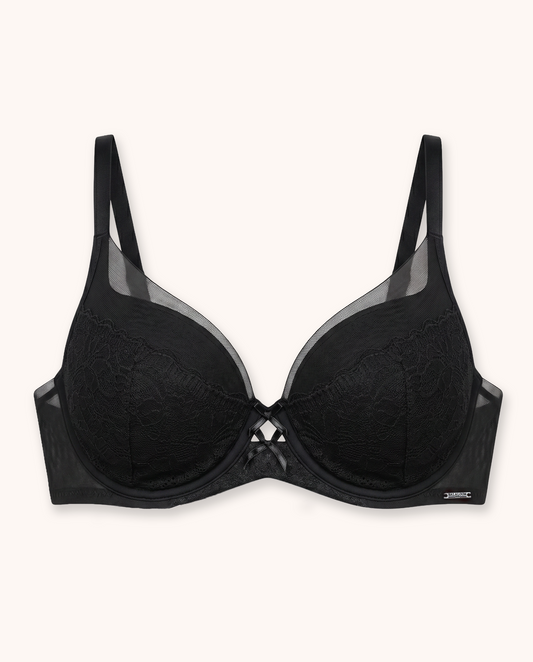 Balaloum Lace Push-Up Bra – Black